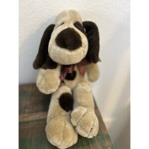 King Plush NWT Spotted Dog Stuffed Animal Dark Brown/Light Brown 10"